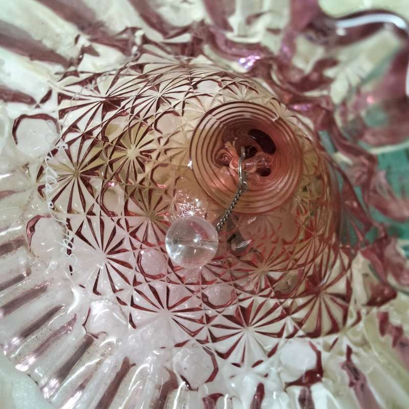 Fenton Glass Bell-Vintage Button+daisy Ribbed handle ruffled+Clanger LOOK at my BUY NOW-NO WATING