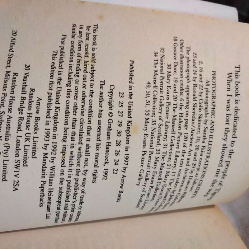 2 Books - Graham Hancock - Finger print of the Gods +The Sign and the Seal- Soft cover Pre-owned