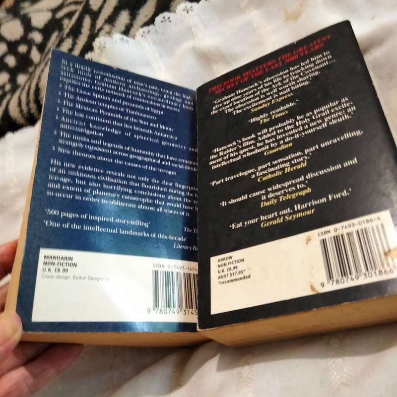 2 Books - Graham Hancock - Finger print of the Gods +The Sign and the Seal- Soft cover Pre-owned