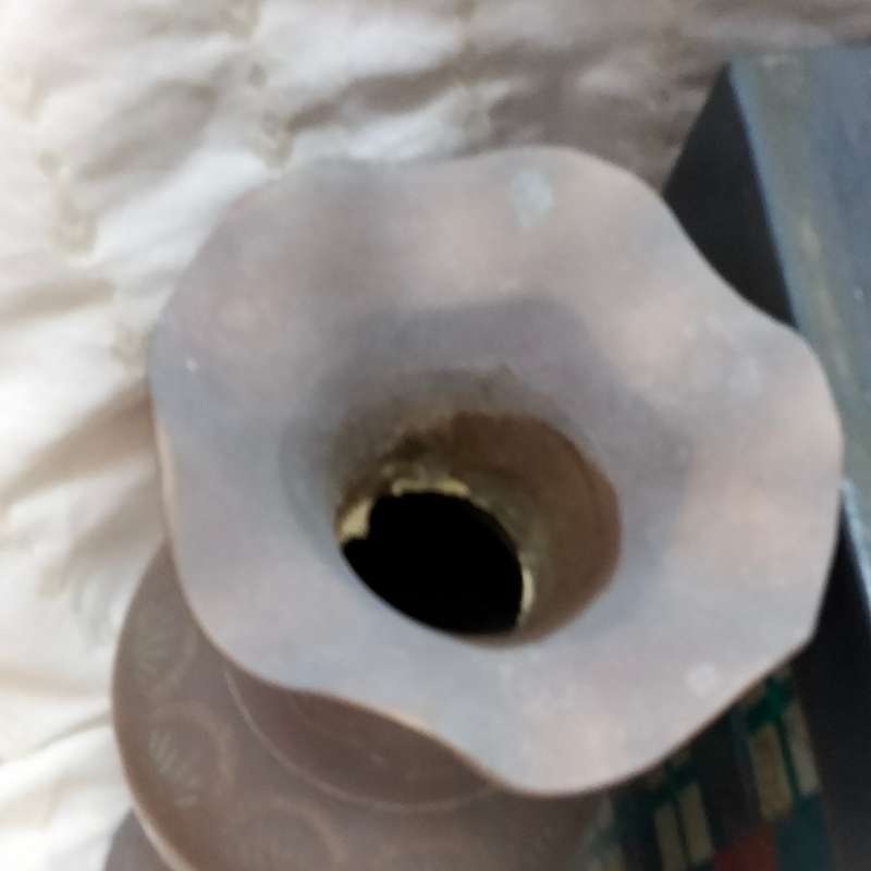 BRASS VASE ruffled edge tall-H 30cm 748grams or CANDLE holder LOOK AT MY BUY NOW LISTINGS NO WAITING