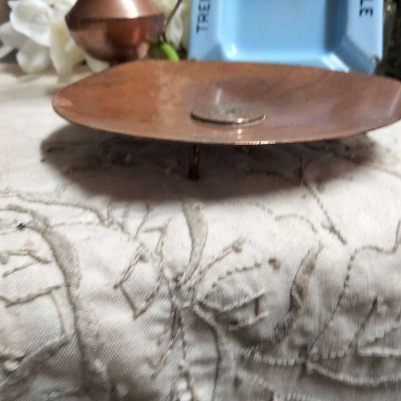 3- 2 Ashtrays Metal Enamel + Copper Rhodesia coin+1 Small jug LOOK At My BUY NOW LISTINGS NO WAITING