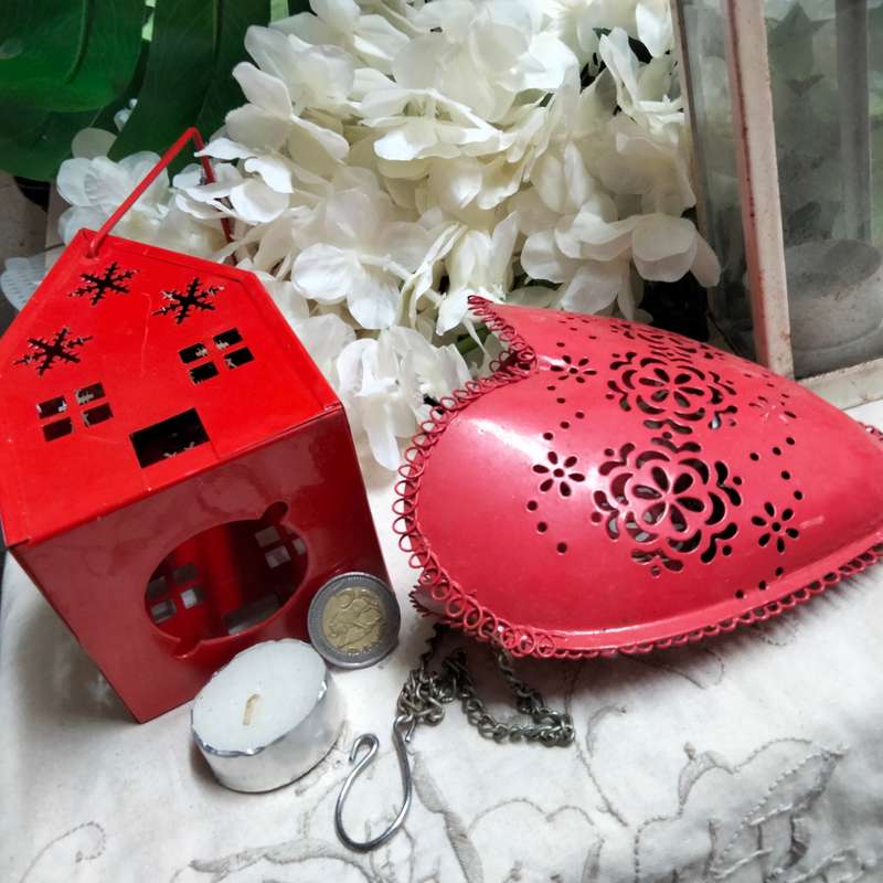 3 Candles Holders +2 red  cutout metal design  LOOK At My BUY NOW LISTINGS NO WAITING
