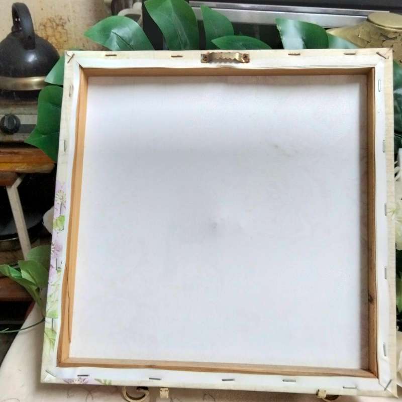PAINTING Bird + floral scene-Canvas stretched over wood frame LOOK At My BUY NOW LISTING NO WAITING