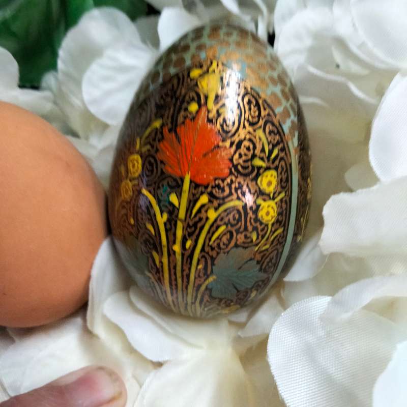 3 eggs Composite -2 artistically decorated + 1 hen  egg colourLOOK At My BUY NOW LISTINGS NO WAITING