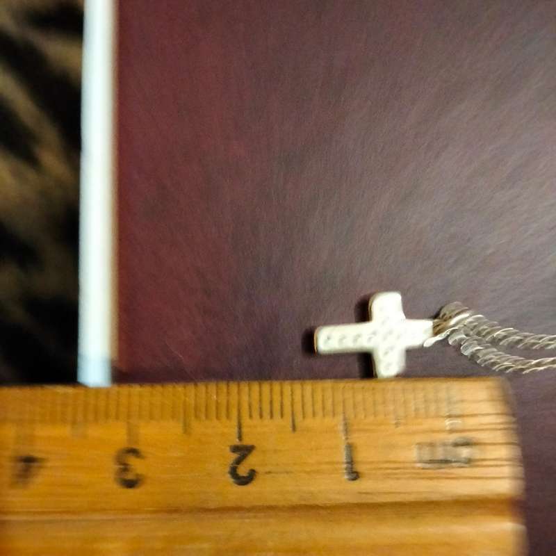 Sterling Silver 925 CHAIN + small Pendant Marcasite Cross Necklace LOOK at my Buy Now  NO WAITING