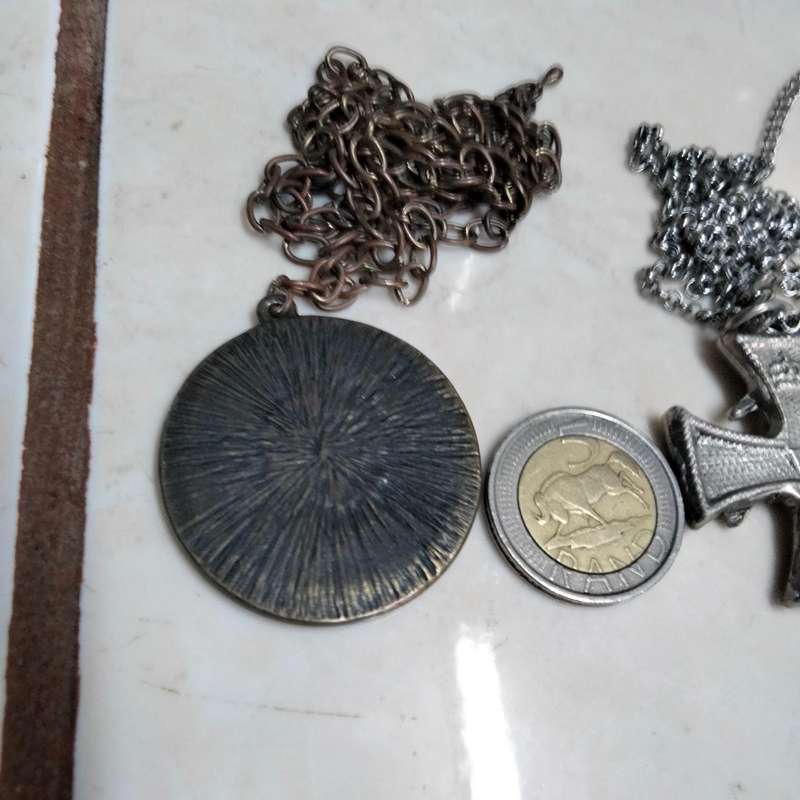 Mens accessories 3 All for 1 Bid on chains MALTESE surfer cross+Large black FOB+Multiple small medal