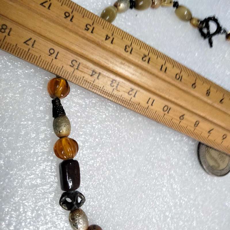 NECKLACE  MURANO Italian SILVER FOIL Largest Central -Handcrafted Lampwork glass Vintage +other mix