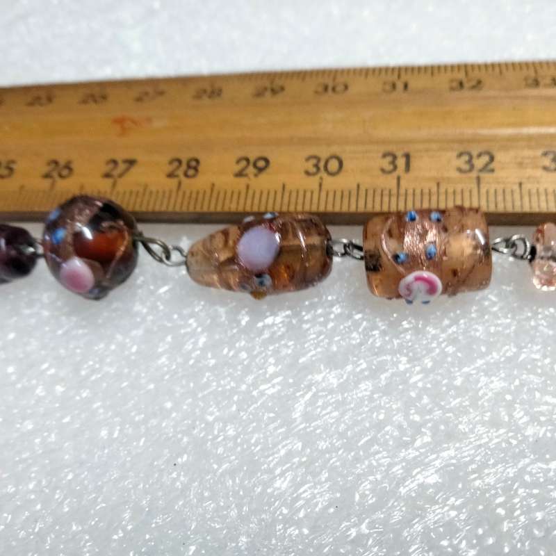 NECKLACE  MURANO Italian - WEDDING CAKE- handcrafted lampwork glass Vintage + other mix