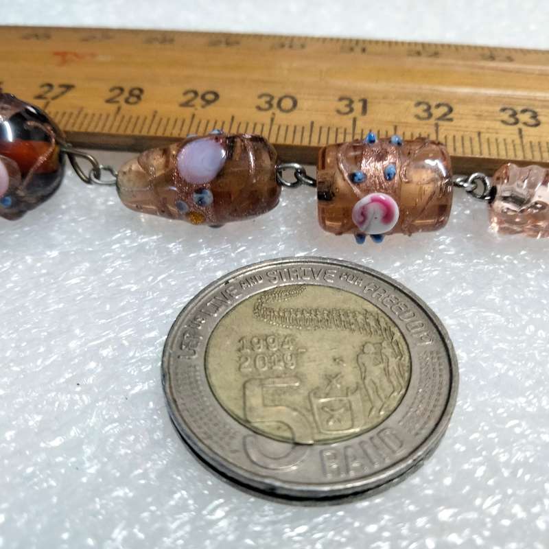 NECKLACE  MURANO Italian - WEDDING CAKE- handcrafted lampwork glass Vintage + other mix