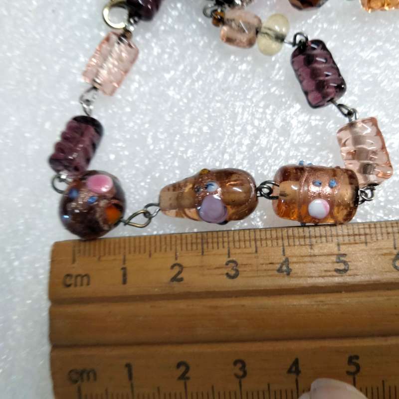 NECKLACE  MURANO Italian - WEDDING CAKE- handcrafted lampwork glass Vintage + other mix