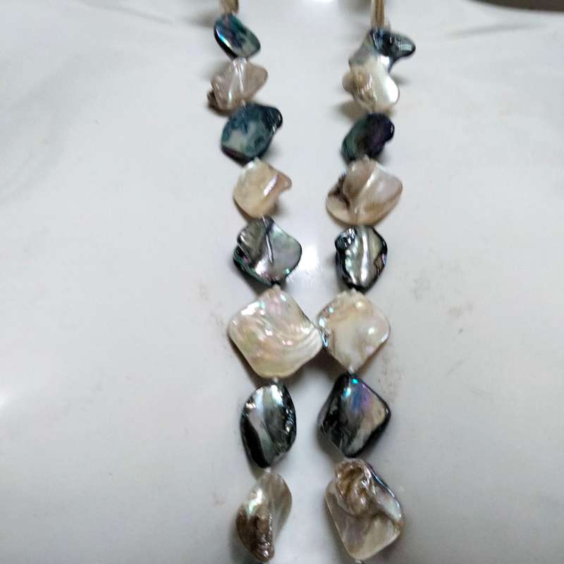Necklace KEISHA 39 Fresh Water Pearls -PEACOCK + CREAM LOOK At My BUY NOW LISTINGS NO WAITING