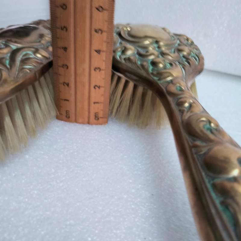 1900s Antique Art Nouveau Clothes Brush+Brush+Comb Set -Silver Plated all lost -Showing ware