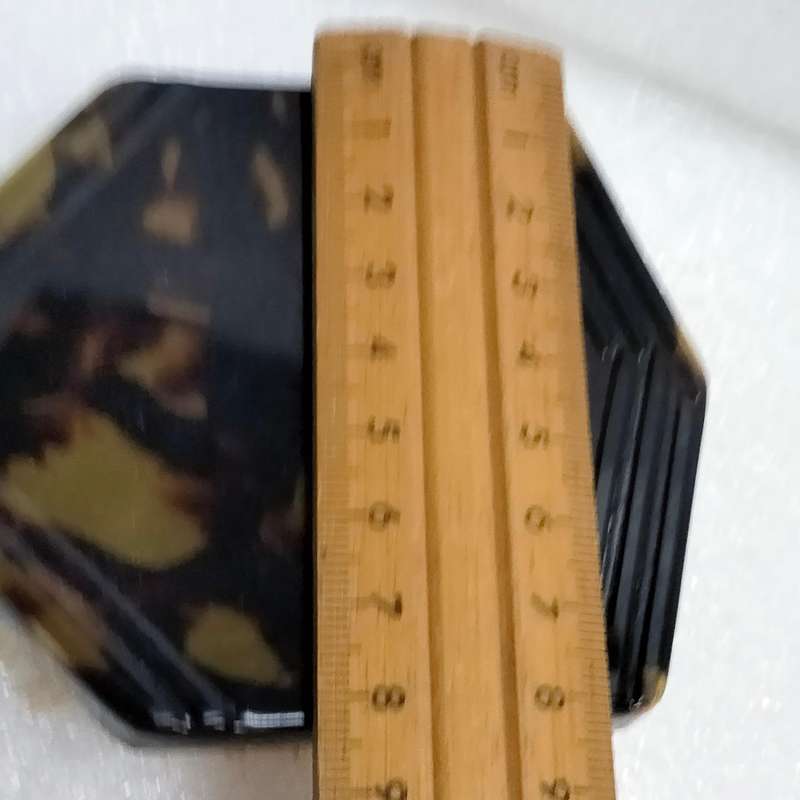 Vintage Hand held brush faux Tortoise Shell  + 1 SMALL White brush Acrylic square top