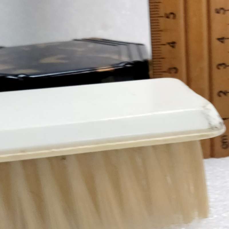 Vintage Hand held brush faux Tortoise Shell  + 1 SMALL White brush Acrylic square top