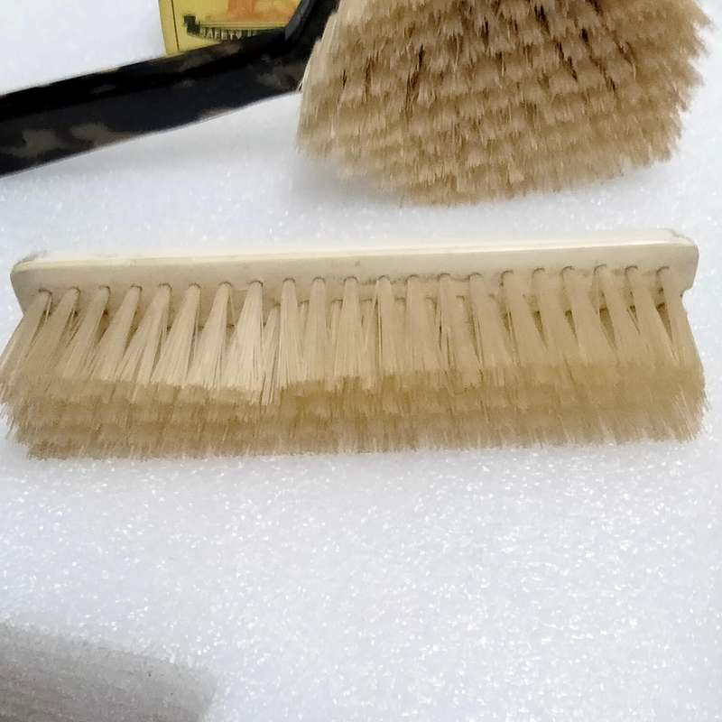 Vintage Hand held brush faux Tortoise Shell  + 1 SMALL White brush Acrylic square top