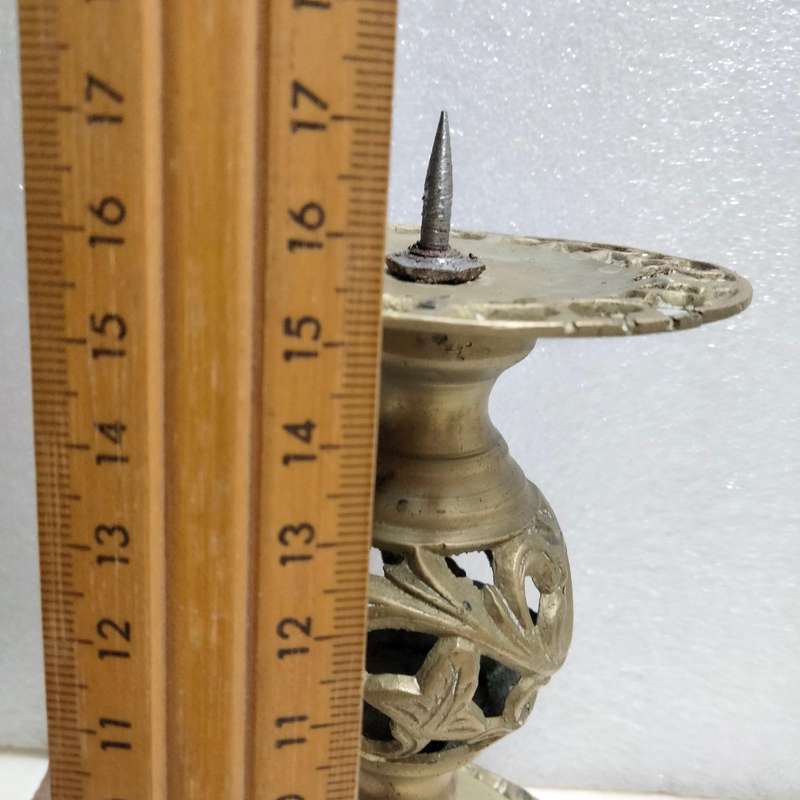2 ELWECO Ornate  style Intricate Scroll Embossed filigree design BRASS CANDLE Sticks