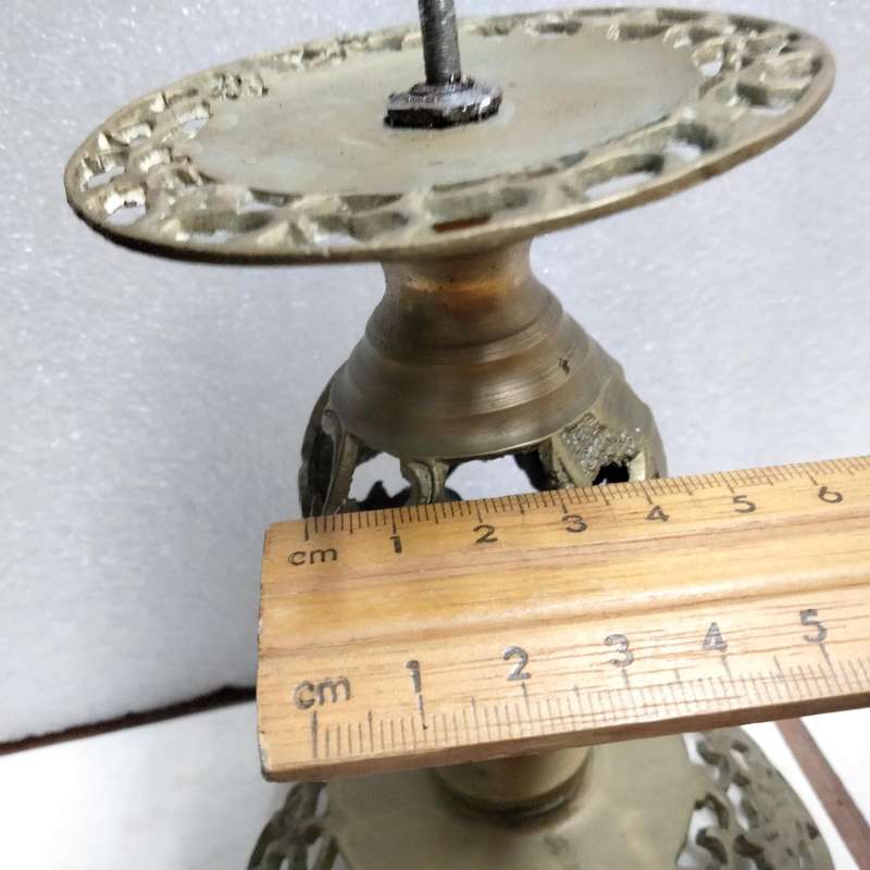 2 ELWECO Ornate  style Intricate Scroll Embossed filigree design BRASS CANDLE Sticks