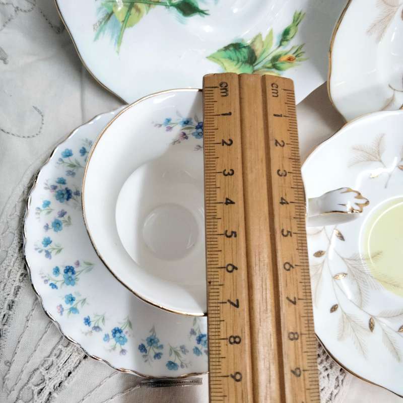 ROYAL ALBERT 1 duo demitasse+Normal-2 saucers+1 cake plate+1 saucer Look at my Buy Now - No Waiting