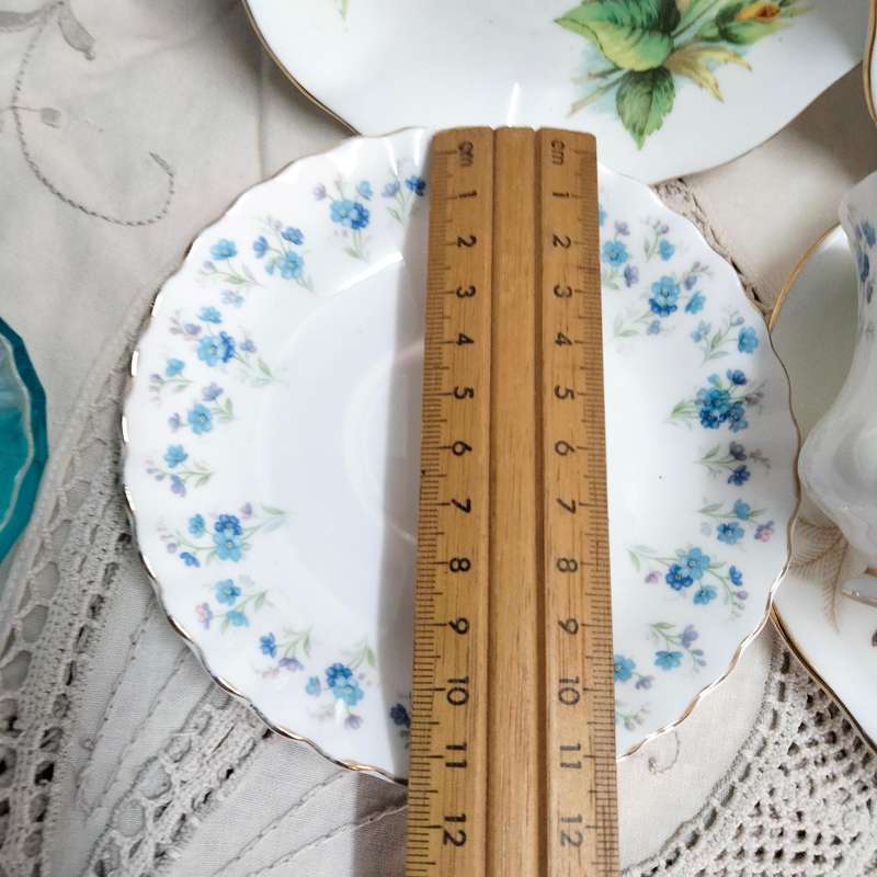 ROYAL ALBERT 1 duo demitasse+Normal-2 saucers+1 cake plate+1 saucer Look at my Buy Now - No Waiting