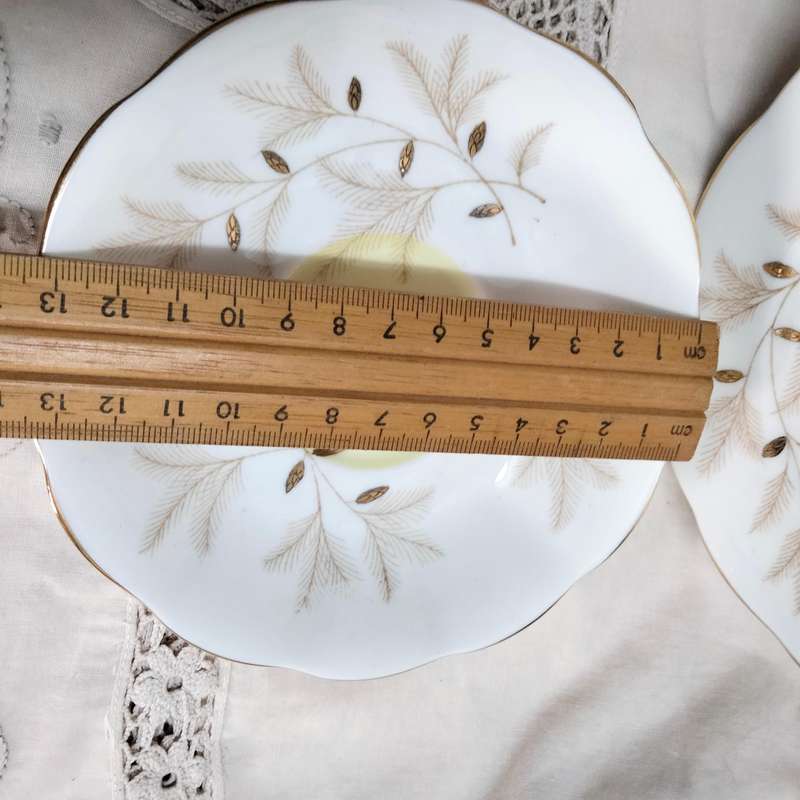 ROYAL ALBERT 1 duo demitasse+Normal-2 saucers+1 cake plate+1 saucer Look at my Buy Now - No Waiting