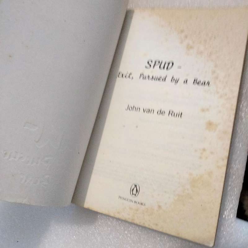 2 books -Author John Van De Ruit SPUD Learning to Fly+Exit,Pursued by a Bear- Pre-owned -Softcover