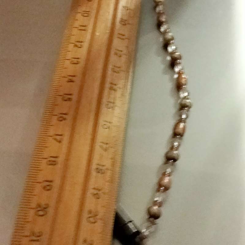 NECKLACE - Seed Pearls +copper gold colour spacers+Crystals Cut Glass faceted clear