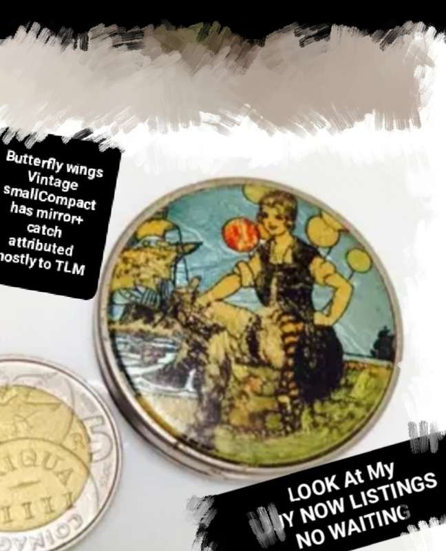 Butterfly wing compact attributed to Thomas L Mott UK look at my Buy Now listings No Waiting