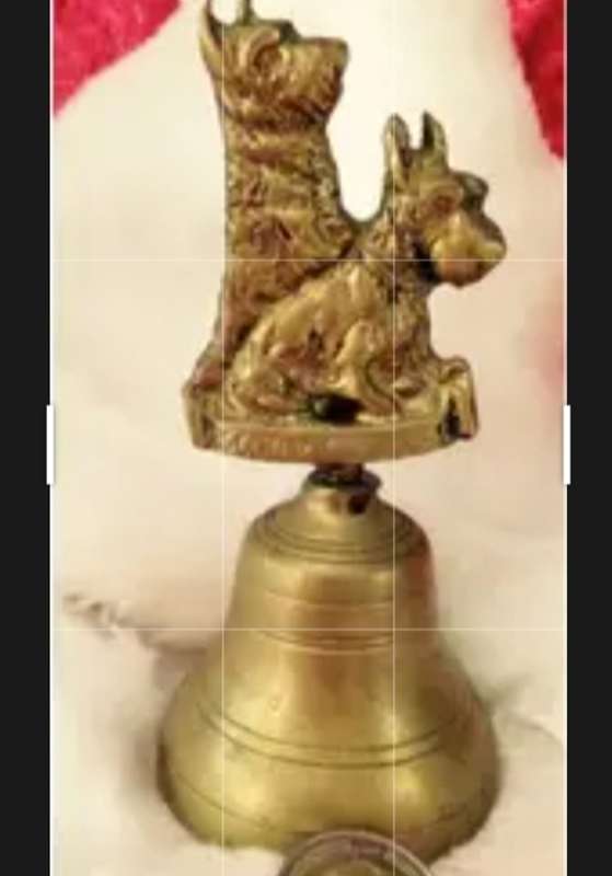 BRASS BELL  2 SCOTTIE DOGS height weight 234 grams 12 cm LOOK At All My BUY NOW LISTINGS NO WAITING
