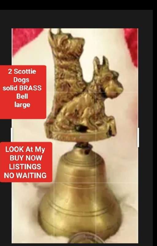 BRASS BELL  2 SCOTTIE DOGS height weight 234 grams 12 cm LOOK At All My BUY NOW LISTINGS NO WAITING