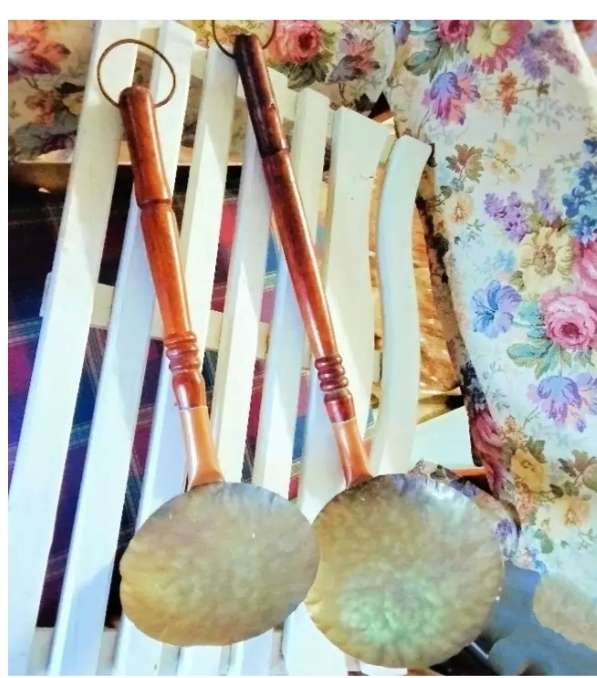 2  Brass Spoons big to hang in Wall  Look at my Buy Now listings No Waiting