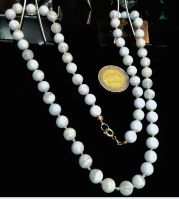 Necklace blue lace Agate gem stones Look at my Buy Now No Waiting