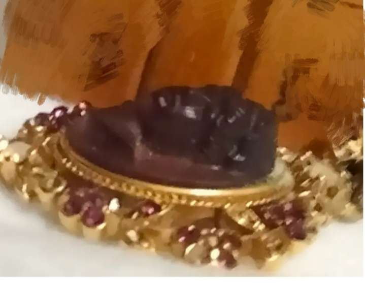 Necklace CAMEO c1980 Glass 3D  Chain West Germany Look at my Buy Now-No Waiting
