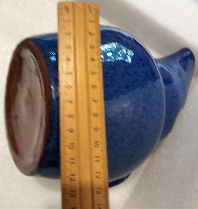 Jug Art Pottery COBOLT oxide glaze terracotta High cutaway Spout French LOOK atMy BUY NOW NO WAITING