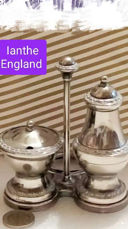 Salts IANTHE England -PEPPER Pot -Mustard Pot Lid + liner Look at my Buy Now listings No Waiting