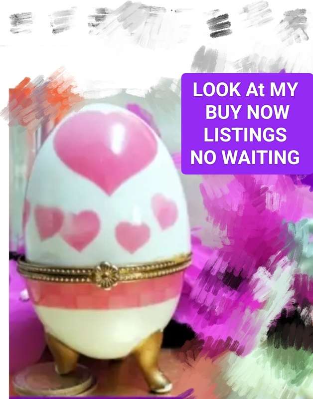 Trinket Pill box egg gilt Pink-LOOK At My BUY NOW listings NO WAITING
