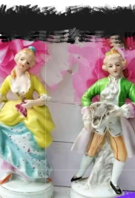 FIGURINES Lady + Gentleman Victorian style Porcelain LOOK At My BUY NOW - NO WAITING
