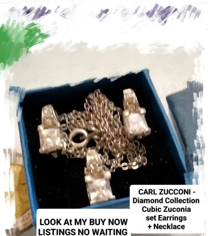 CZ Collection Carl Zucconi Necklace+Earrings Original box-BUY NOW-NO WAITING