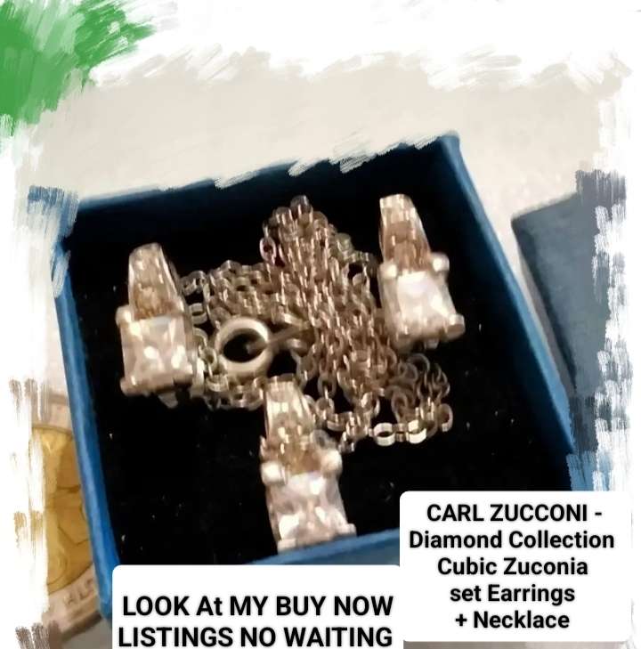 CZ Collection Carl Zucconi Necklace+Earrings Original box-BUY NOW-NO WAITING