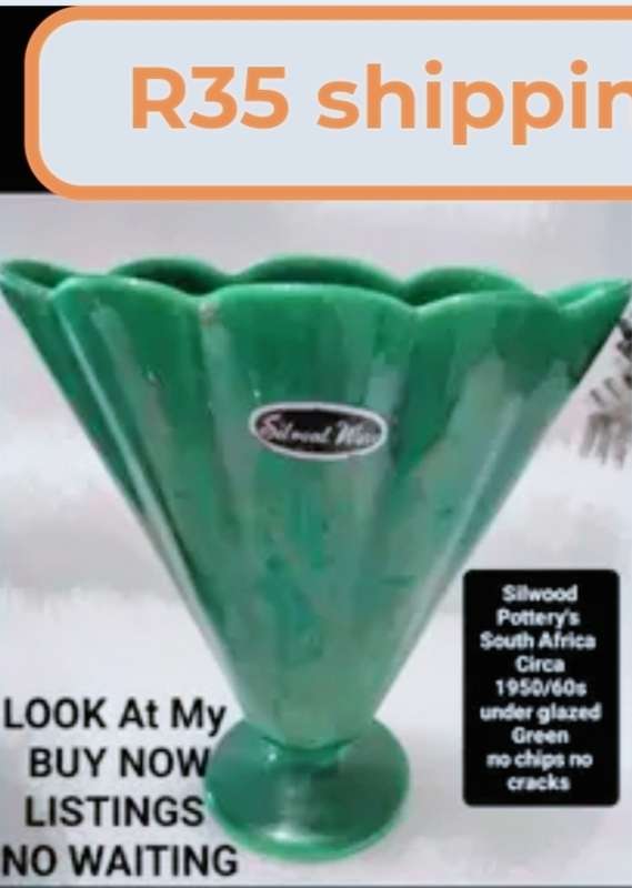 RARE Silwood Ware S.A. Scallop edges+ body Underglaze Green LOOK At My BUY NOW listings NO WAITING
