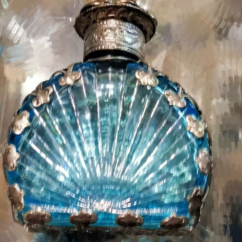 Bohemian Perfume Bottle Rhinestone Crystal Mesh Hand Crafted Czechoslovakia