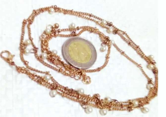 Necklace Gold tone Chain+faux Pearls LOOK At My BUY NOW Listings NO WAITING