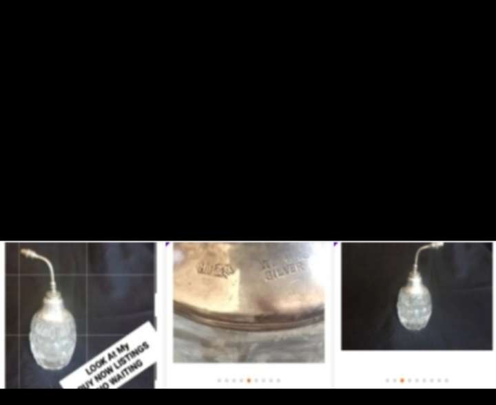 Circa1910 Antique Scent Bottle STERLING SILVER Henry Perkins+Son-CrystalLOOK atMyBUY NOW-NO WAITING