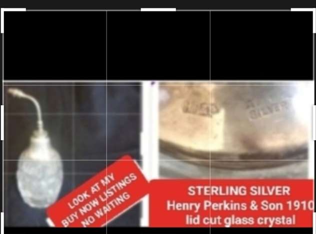 Circa1910 Antique Scent Bottle STERLING SILVER Henry Perkins+Son-CrystalLOOK atMyBUY NOW-NO WAITING