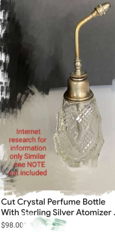 Circa1910 Antique Scent Bottle STERLING SILVER Henry Perkins+Son-CrystalLOOK atMyBUY NOW-NO WAITING