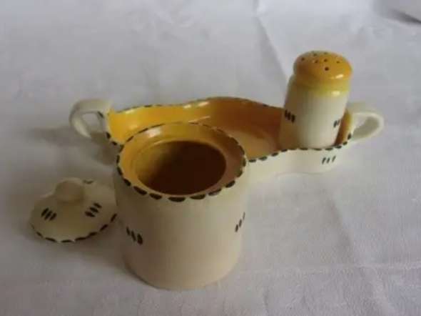 5 items SALTS -part Set Vintage 3 BURLEIGH WARE  + 1 dwarf + 1 Snow White