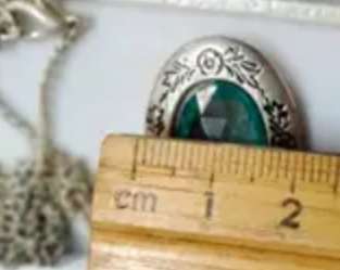 Locket double side catch OK  blue Topaz glass Chain Necklace Look at my Buy Now listings No Waiting