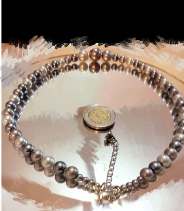 Necklace Silver hues Blueish Silverish Synthetic Pearls LOOK at my BUY NOW - NO WAITING