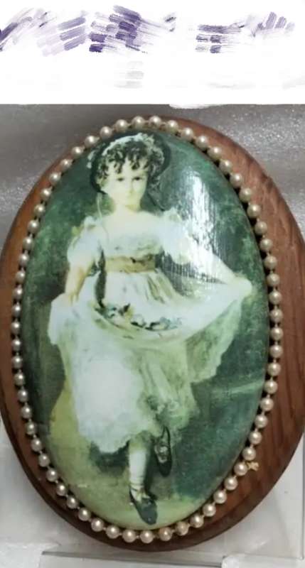 WOOD  Dancer edge trim faux pearls Look At My BUY NOW Listing*NO WAITING