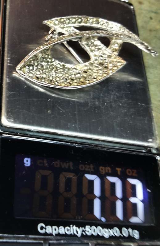 MARCASITE Brooch -1 Art Deco silver tone LOOK AT MY BUY NOW LISTINGS NO WAITING