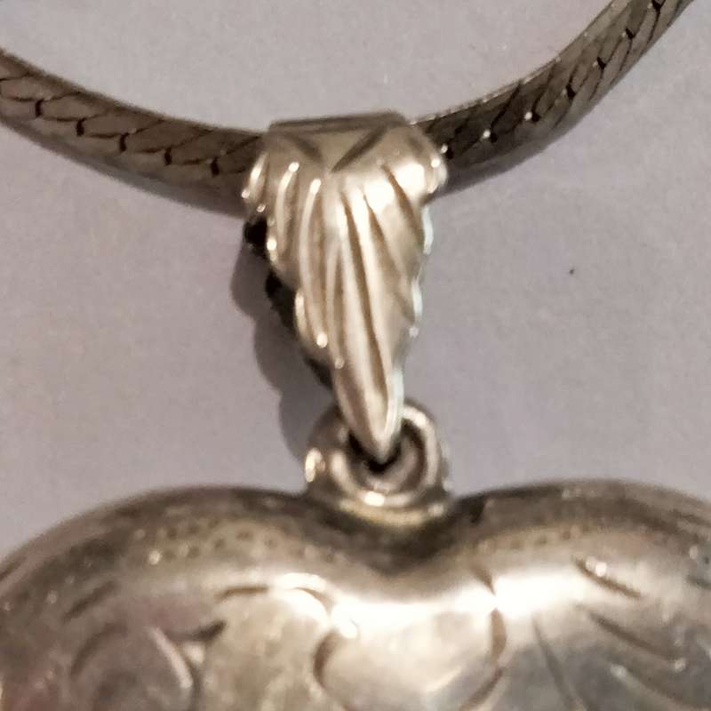 VTGLocket+Choker Chain925 Italy+HEART Sterling Silver 925 double sided LOOK atMy BUY NOW-NO WAITING